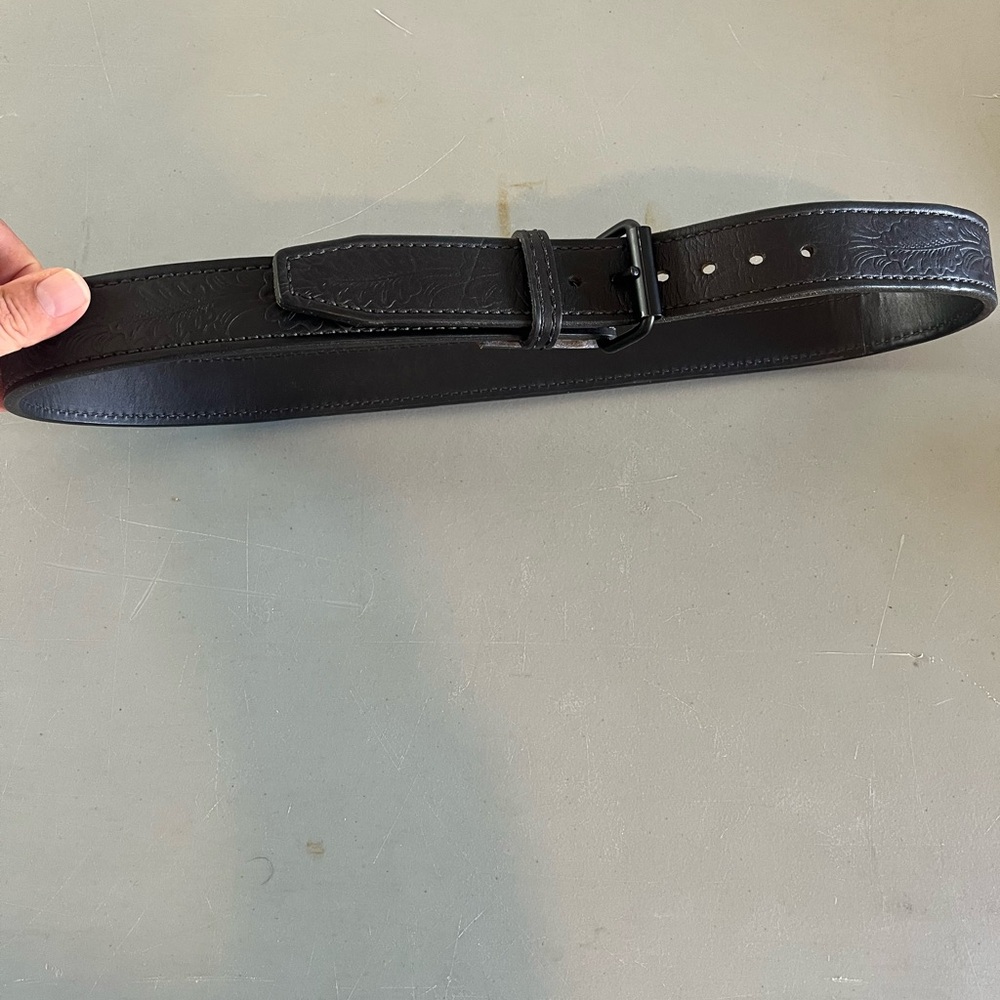 Men's Black Leather Belt - Classic Casual Dress Belt